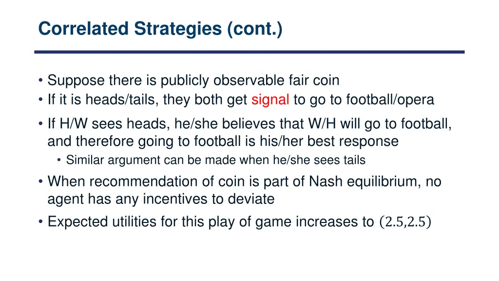 correlated strategies cont