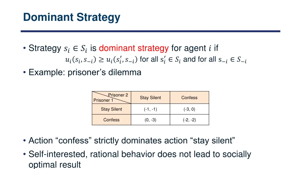 dominant strategy