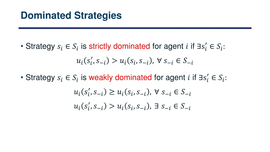 dominated strategies