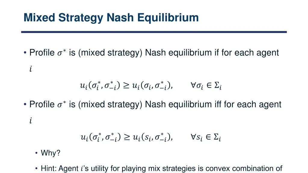 mixed strategy nash equilibrium