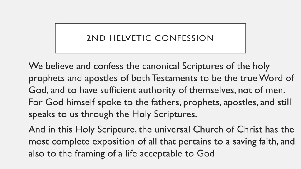 2nd helvetic confession