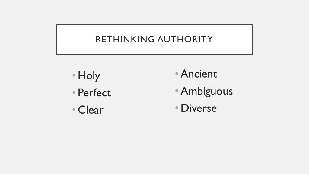 rethinking authority