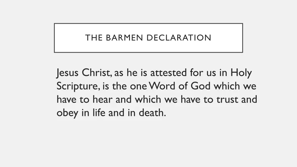 the barmen declaration