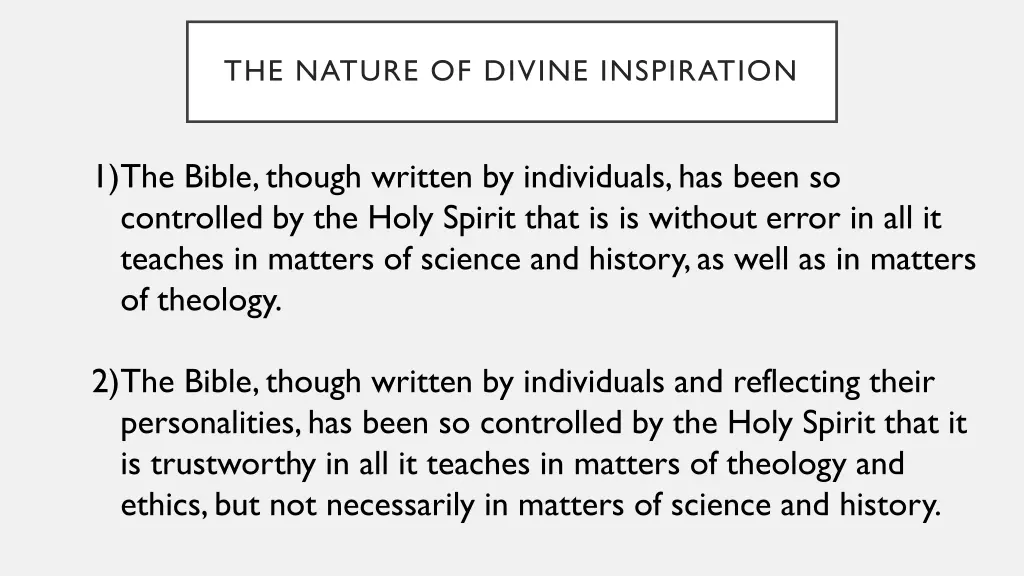 the nature of divine inspiration