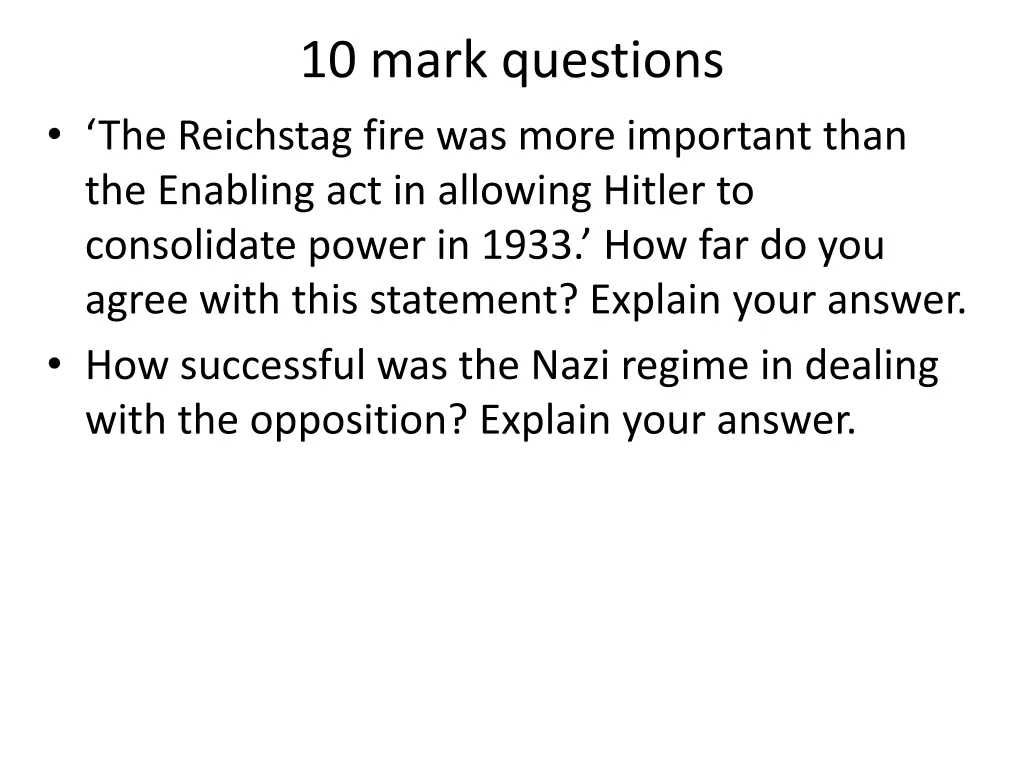 10 mark questions