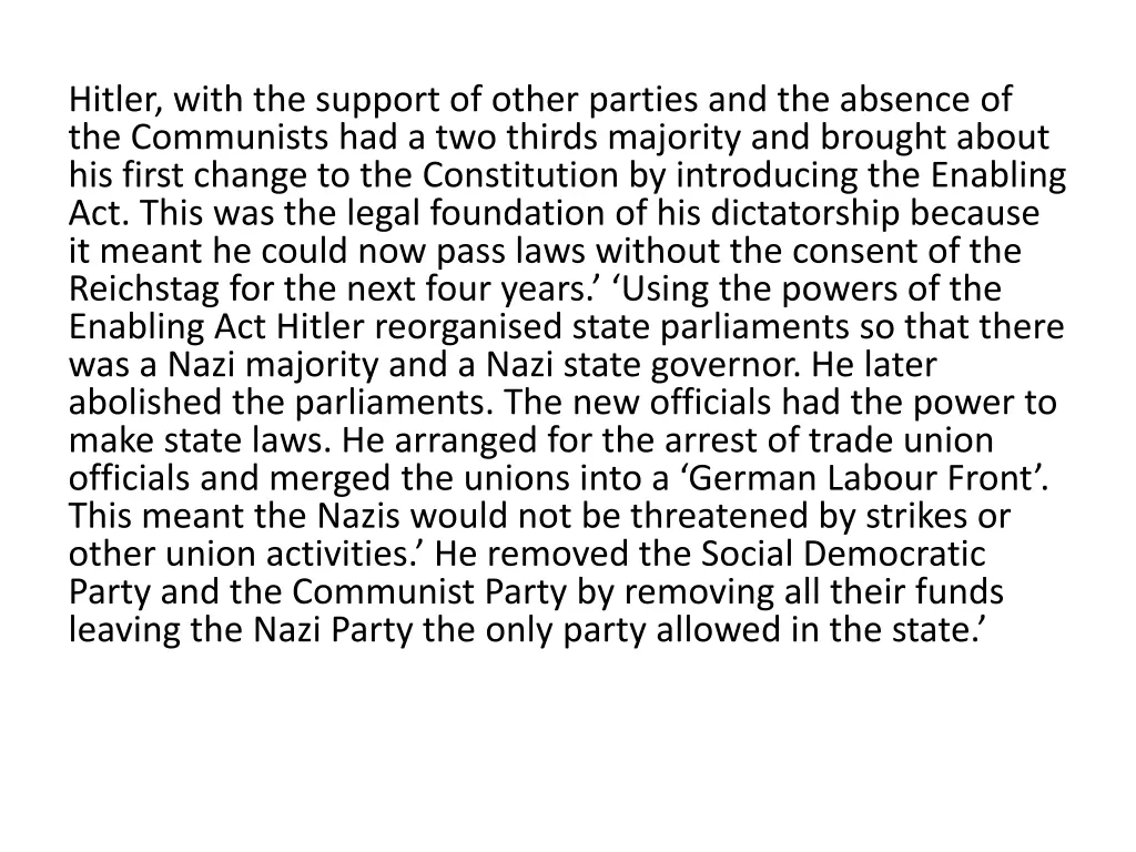 hitler with the support of other parties