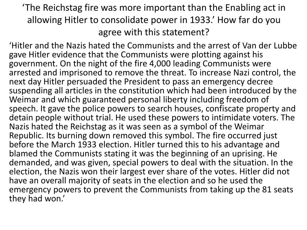 the reichstag fire was more important than