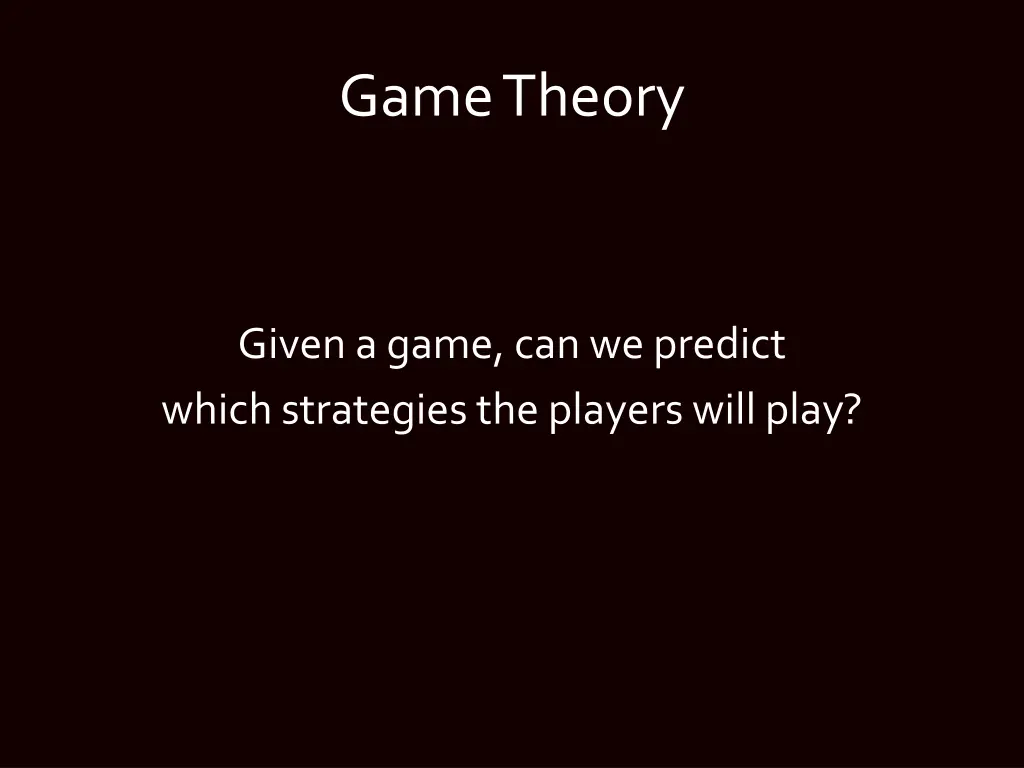 game theory 1
