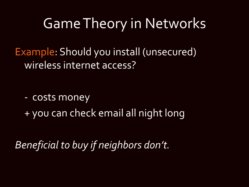 game theory in networks 2