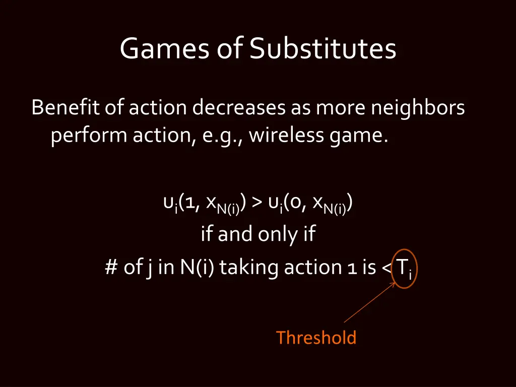 games of substitutes