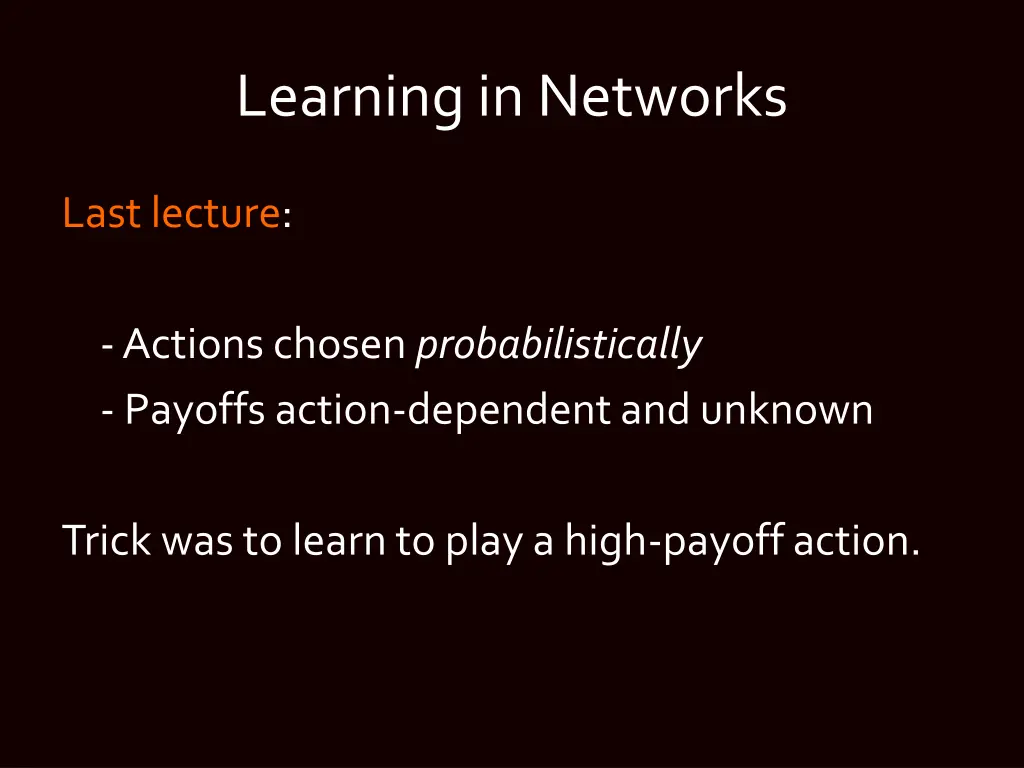learning in networks