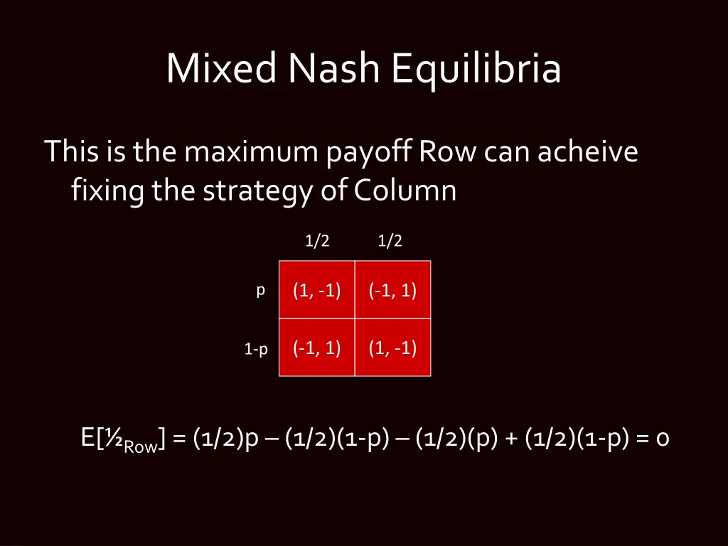 mixed nash equilibria 1