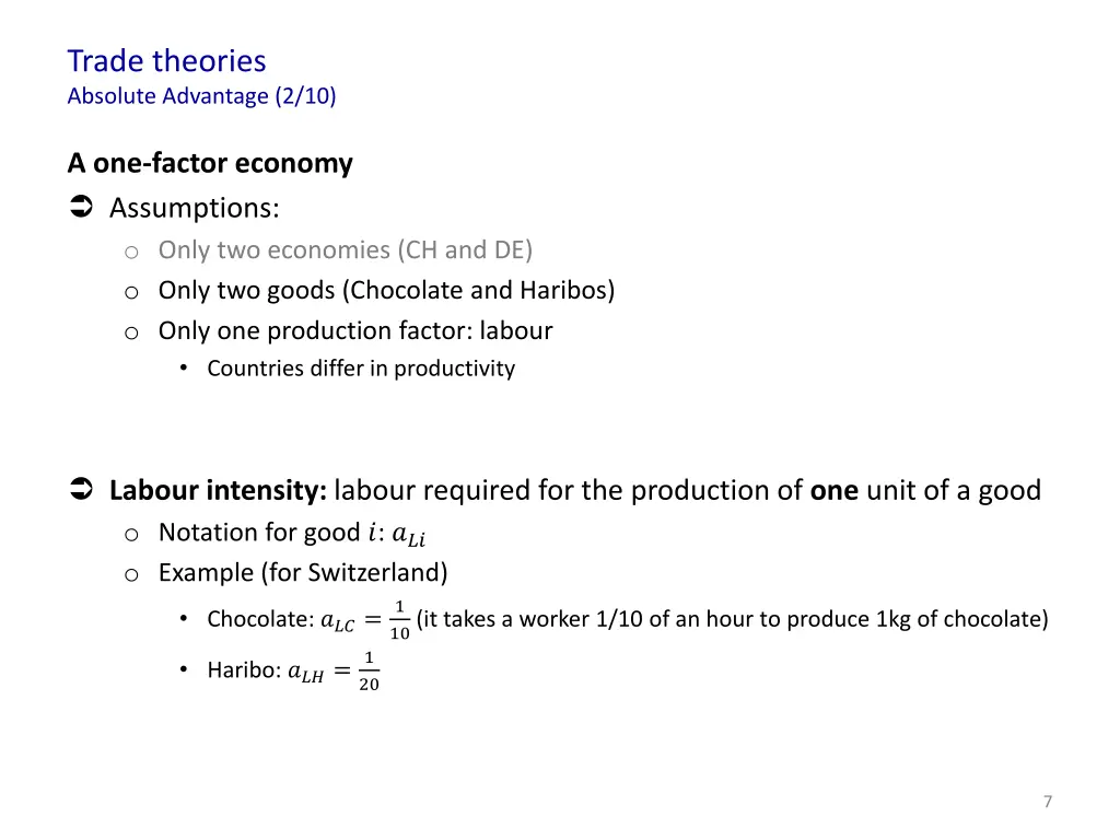 trade theories absolute advantage 2 10