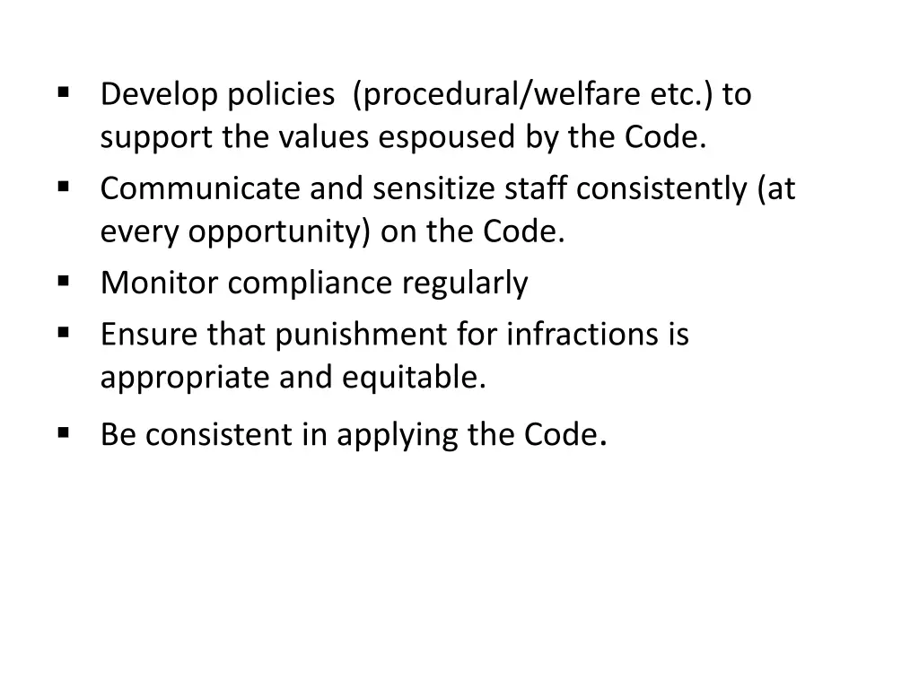 develop policies procedural welfare