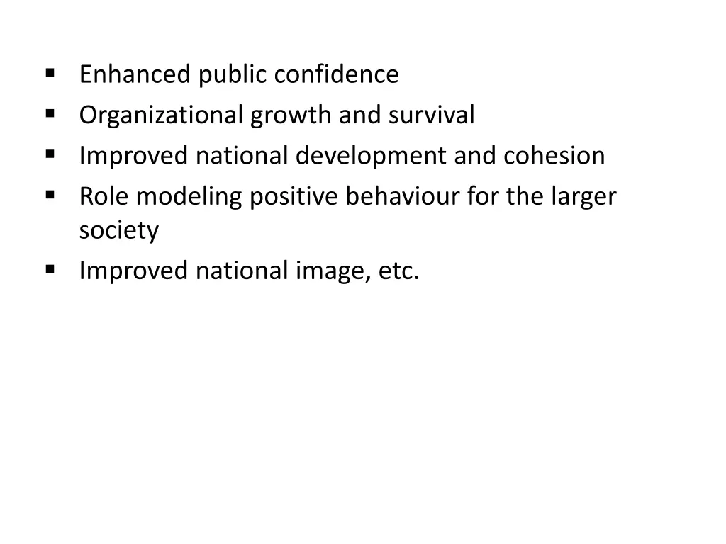 enhanced public confidence organizational growth