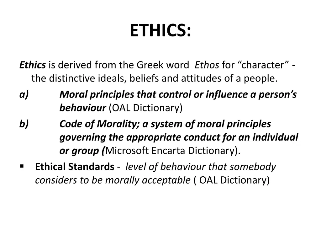 ethics