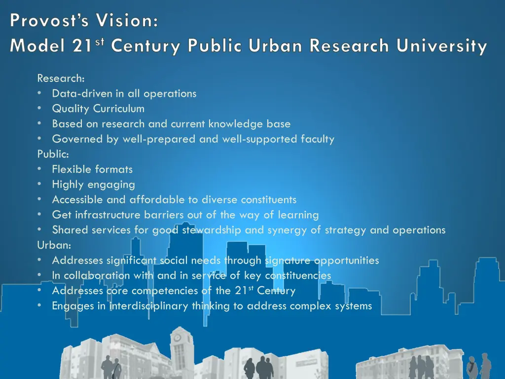 provost s vision model 21 st century public urban