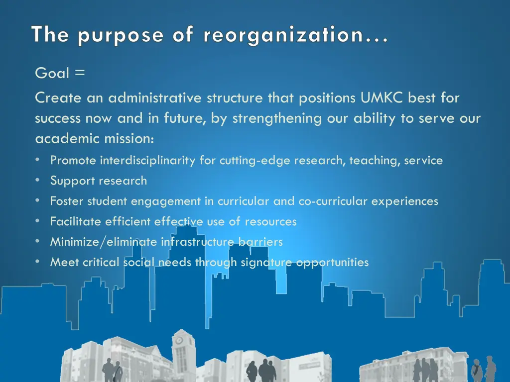 the purpose of reorganization