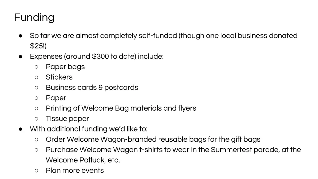 funding