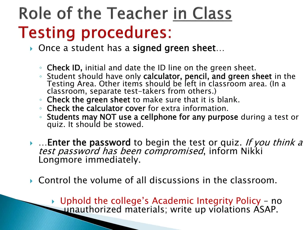 once a student has a signed green sheet