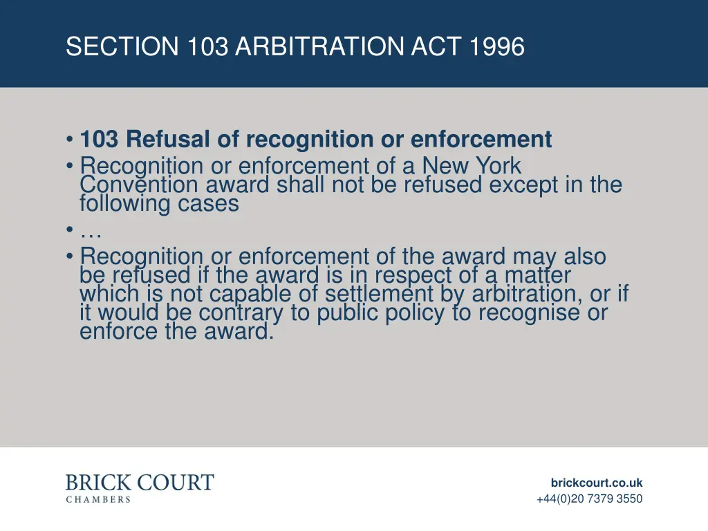 section 103 arbitration act 1996