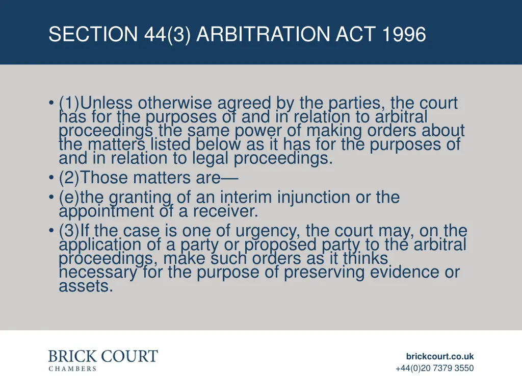 section 44 3 arbitration act 1996