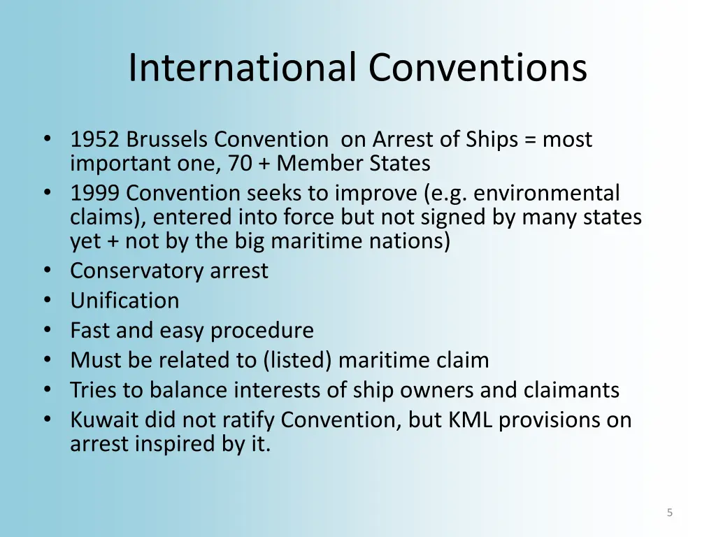 international conventions