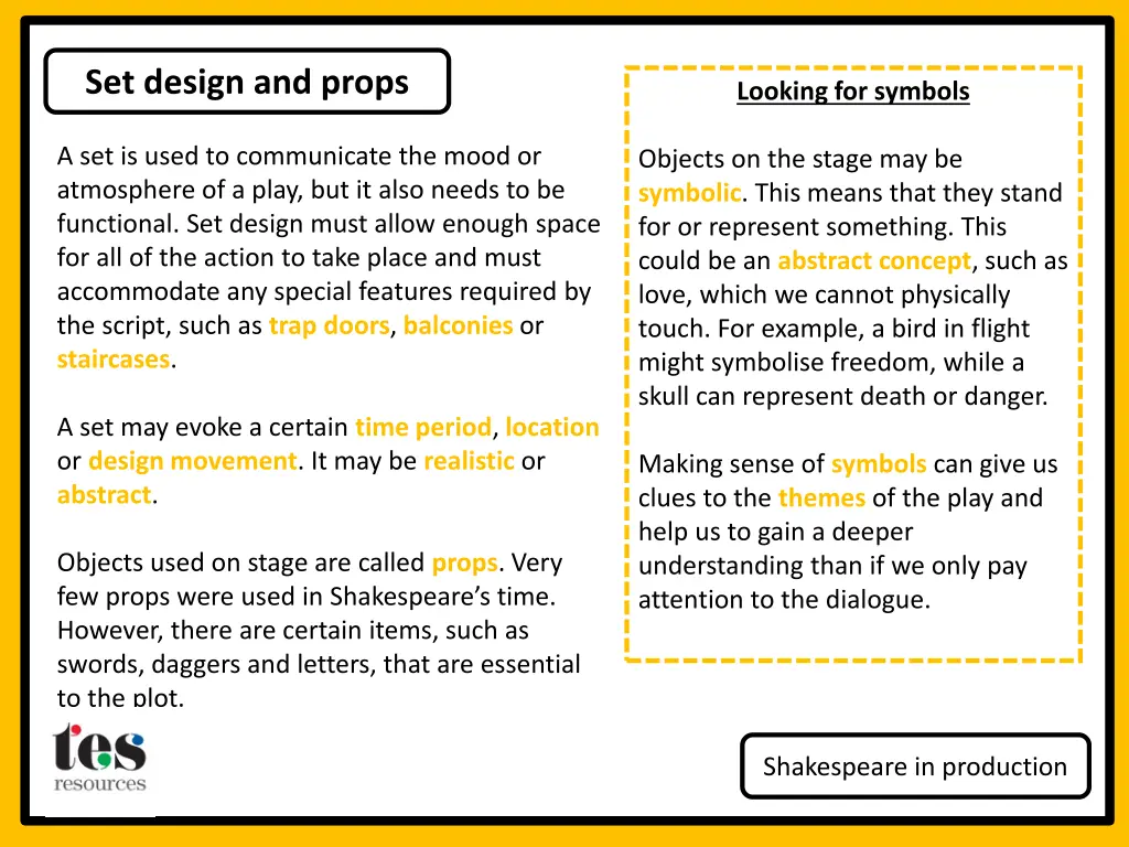 set design and props