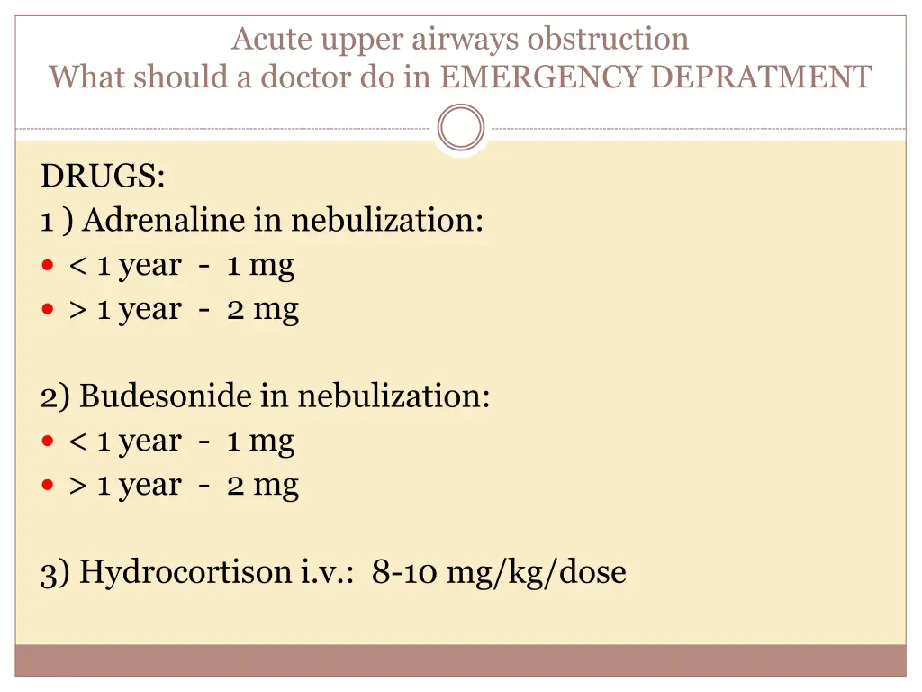 acute upper airways obstruction what should 3