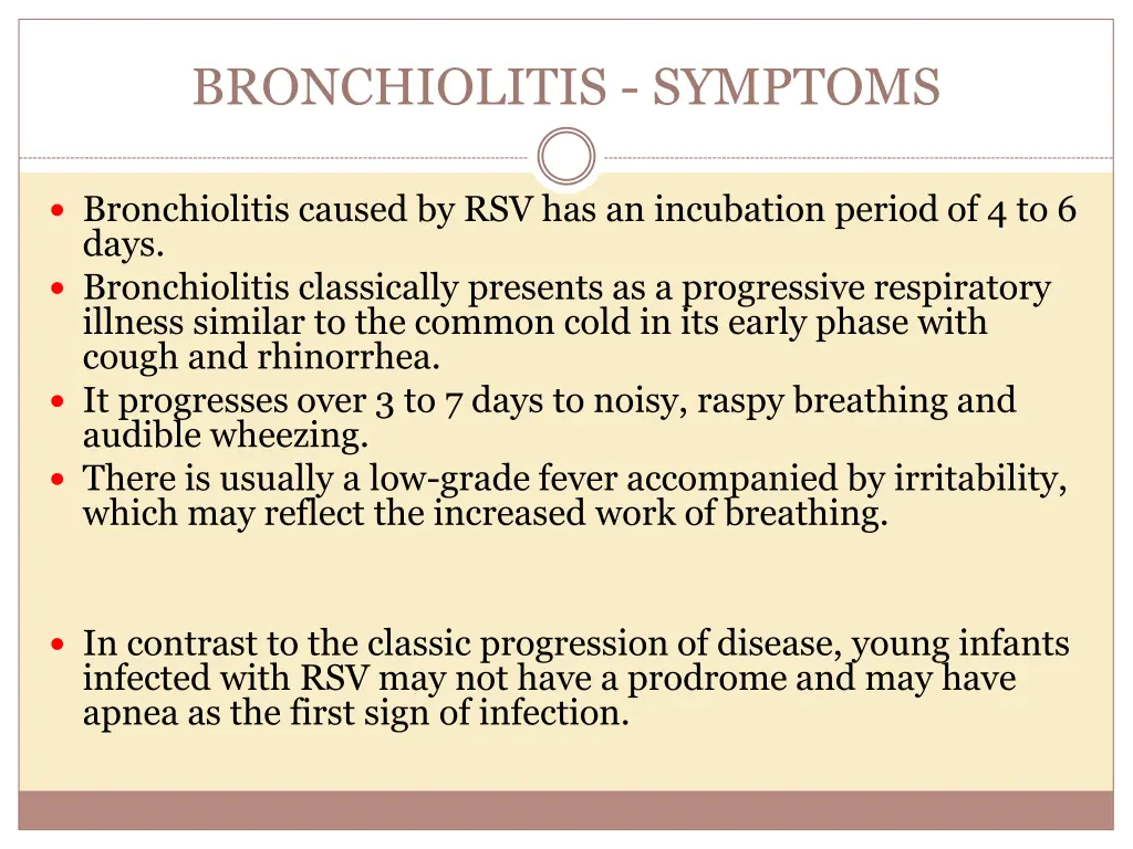 bronchiolitis symptoms