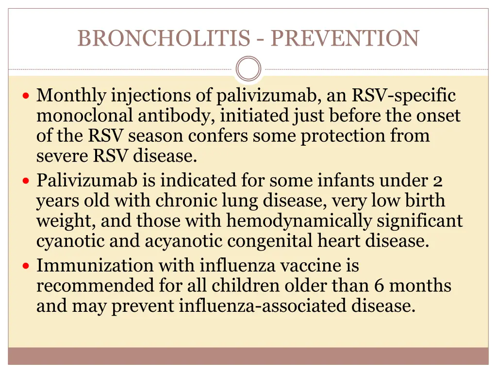 broncholitis prevention