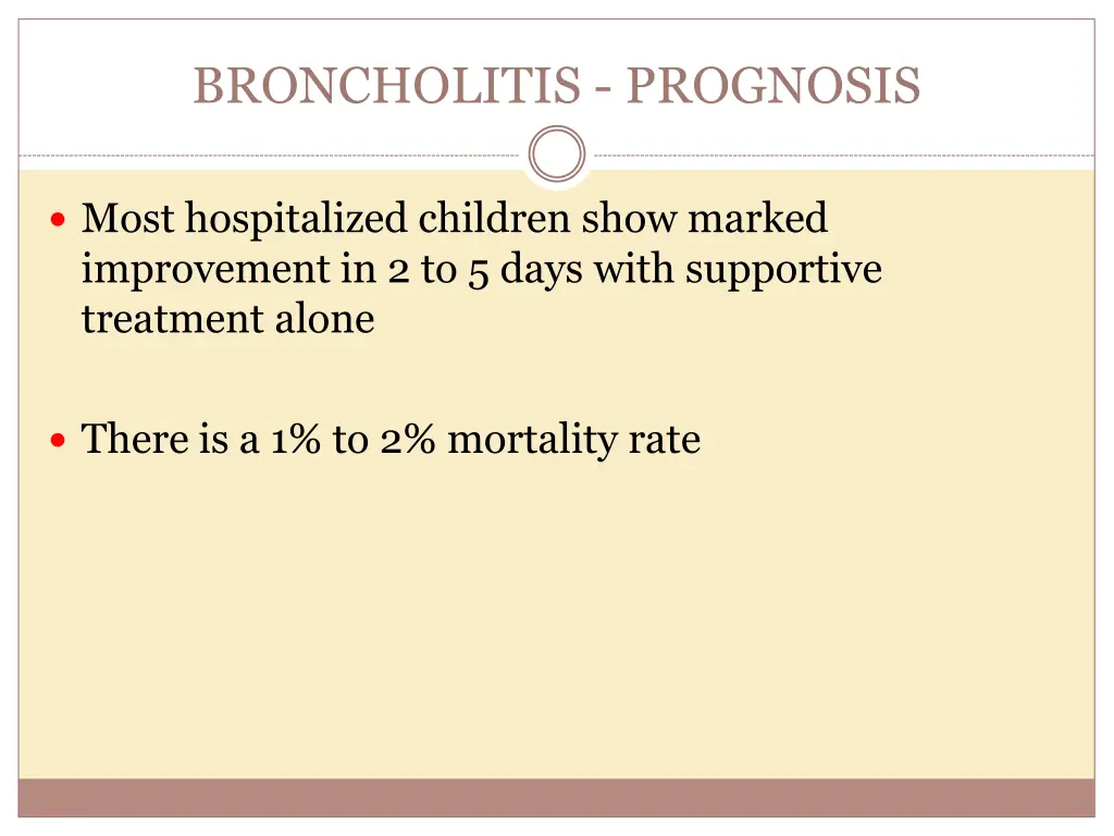 broncholitis prognosis