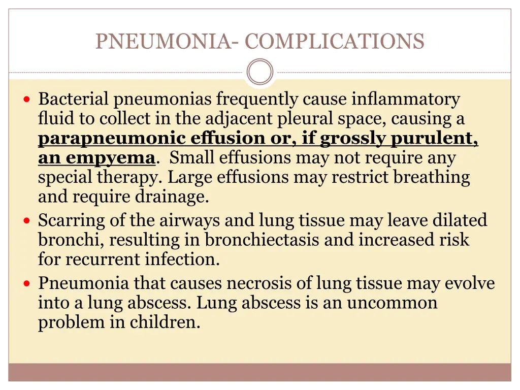 pneumonia complications