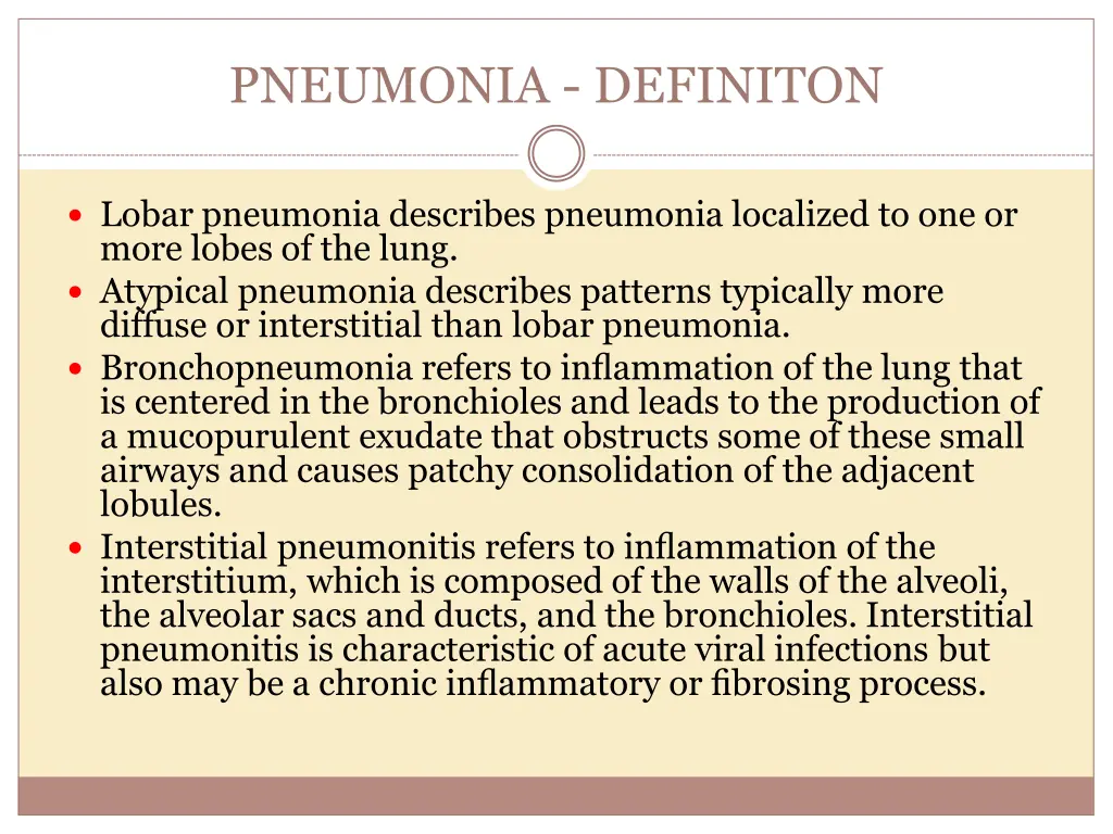 pneumonia definiton 1