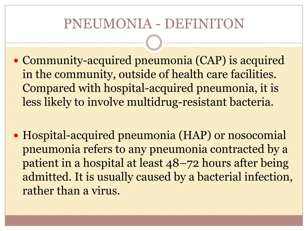 pneumonia definiton 2