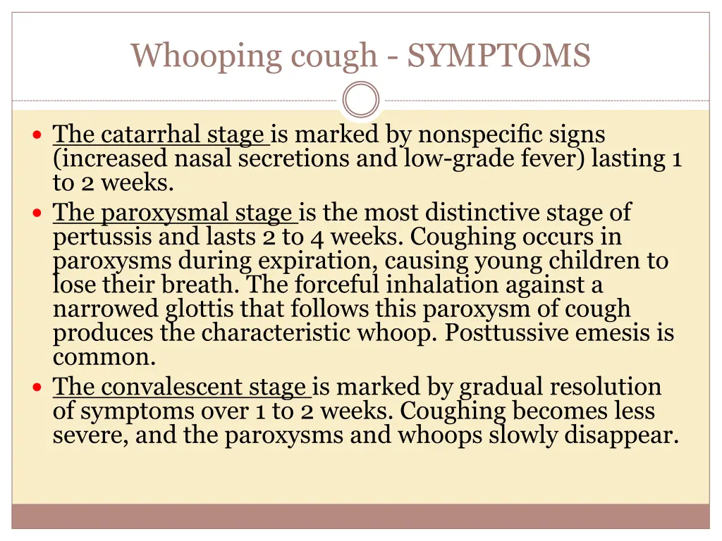 whooping cough symptoms