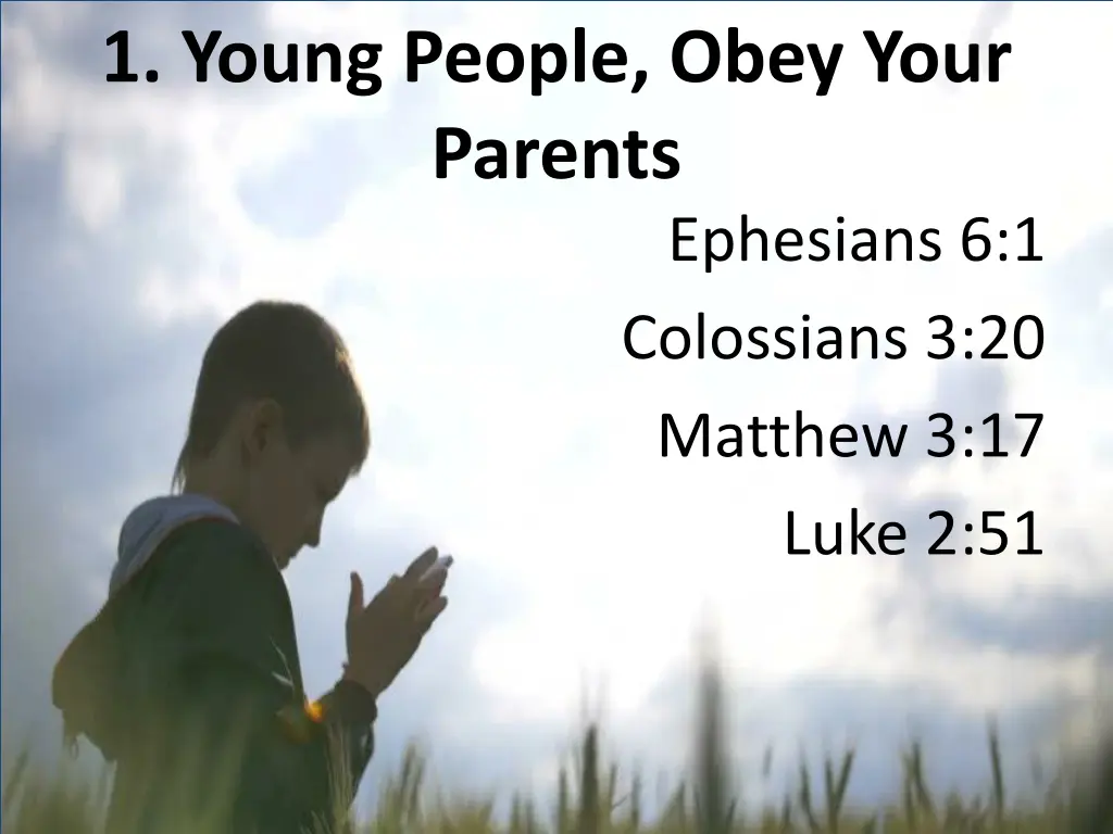 1 young people obey your parents