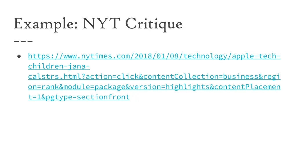 example nyt critique