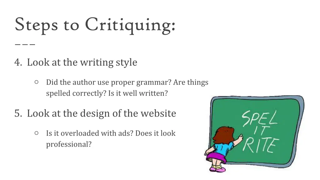 steps to critiquing 1