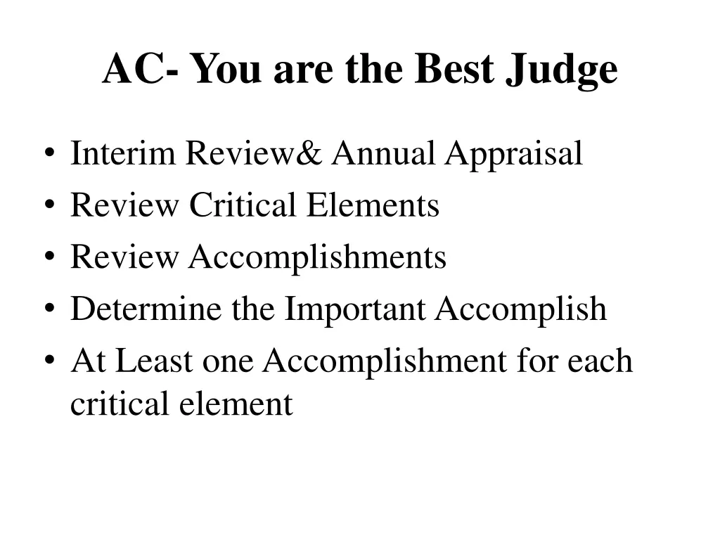 ac you are the best judge