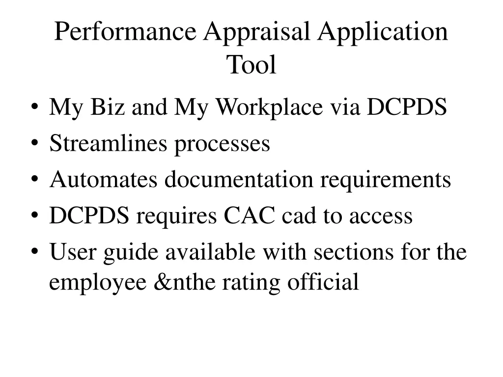 performance appraisal application tool