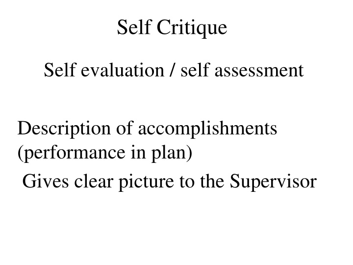 self critique