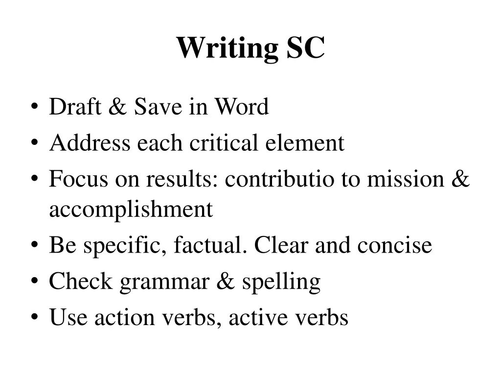 writing sc