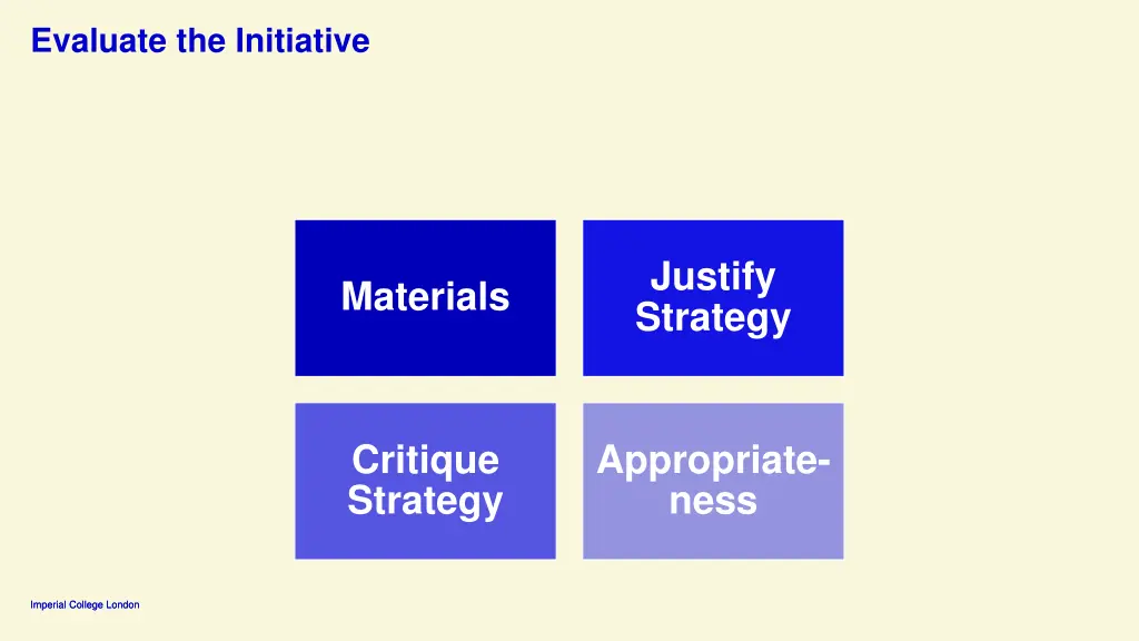 evaluate the initiative
