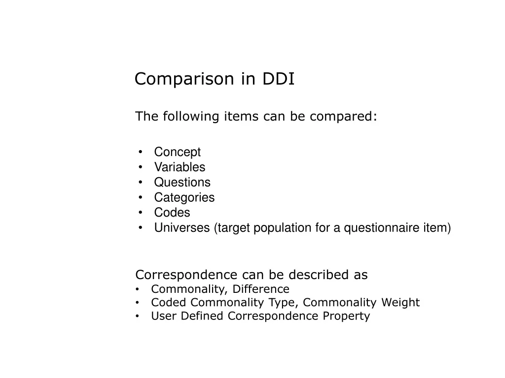 comparison in ddi