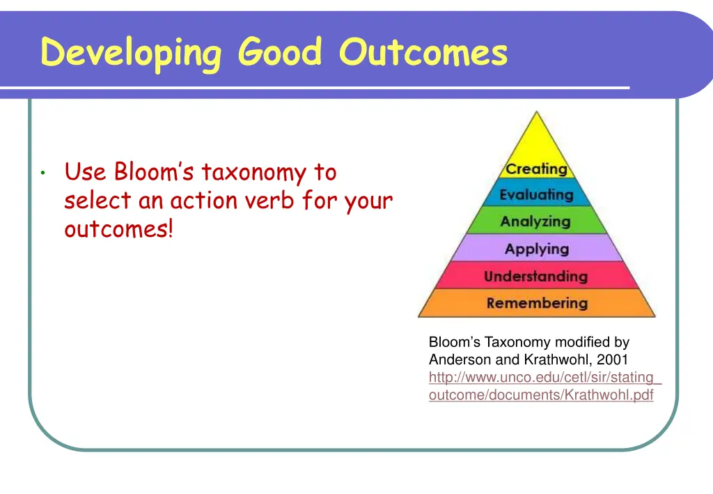 developing good outcomes
