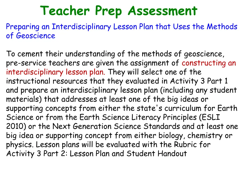 teacher prep assessment preparing
