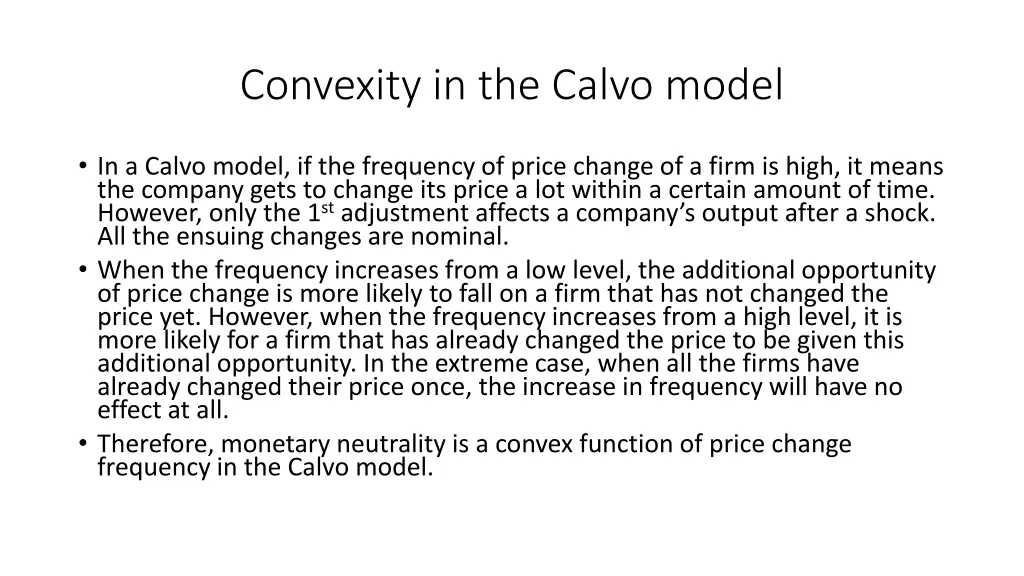 convexity in the calvo model