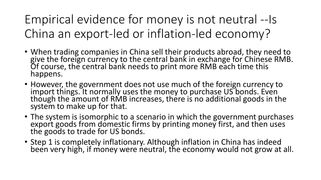 empirical evidence for money is not neutral