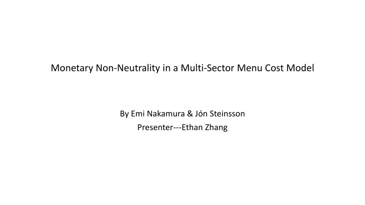 monetary non neutrality in a multi sector menu